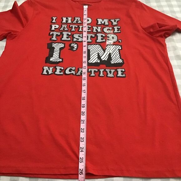 RED graphic t-shirt funny tee red tee text graphic humor Action Apparel large - Picture 6 of 10